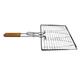 Round BBQ Grill Mesh,Multi-purpose Barbecue Rack New DIY Non-stick Triple Fish Grilling Basket Wood Handle Outdoor BBQ Grilling Fish Rack Barbecue Tool Fish Grill Net