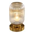 TPWEWRX Post-Modern Desk Lamp Living Room Table Lamp with Plug Brass Finish Base Glass lampshade Bedroom Lamp Small Table lamp for Nightstand Bedside Table Lamp (Clear,A)