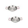 ANSNOW Paella Cooking Pan Outdoor Griddle Outdoor Paella Maker Paella Pan Stainless Steel Induction Burner Nonstick Frying Pans Flat Pan Wok Fried Chicken Pan Non Stick Esteamer/Silver*2Pcs/28*24.5C
