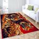 Area Rugs Animal Tiger 160x230 cm Living Room Large Rug Soft Non Slip Washable Low Pile Carpet, For Living Room Bedroom Dining Room, Pet & Kid Friendly Rugs