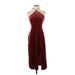 Banana Republic Factory Store Cocktail Dress - Midi: Burgundy Solid Dresses - Women's Size 2X-Small Petite