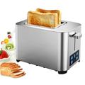 Compact 2 Slice Toaster, 1.5" Wide Slot Bread Toaster with Removable Crumb Tray and Defrost/Cancel Function, 6 Browning Options and 2 Min Roasting Fast, for Muffins, Bagels, Sandwiches
