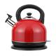 Large Kettle Electric, 2Kw Fast Boil Stainless Steel Cordless Kettle, ideal for Household or Commercial Use,Whistle Alert, Removable Filter, Auto Shut-Off, Boil-Dry Protection (Red, 3L)