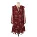 Scotch & Soda Casual Dress: Burgundy Floral Motif Dresses - Women's Size X-Small