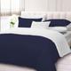 LUXURIOUS BEDDING New Egyptian Cotton 800 Thread Count 5 PC Reversible Duvet Cover Set (1 PC Duvet Cover with 4 PC Pillow Cases) UK King Size Navy Blue and White Solid Color