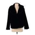 Nine West Faux Fur Jacket: Black Jackets & Outerwear - Women's Size Small