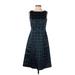 Brooks Brothers 346 Casual Dress - A-Line: Blue Grid Dresses - Women's Size 2