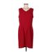 Betsy's Things Casual Dress - Shift: Red Solid Dresses - Women's Size 12
