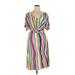 ELOQUII Casual Dress - Midi: Yellow Stripes Dresses - Women's Size 14 Plus
