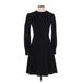 Ann Taylor Casual Dress - Fit & Flare: Black Solid Dresses - Women's Size 2