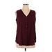 Maurices Sleeveless Blouse: Burgundy Tops - Women's Size X-Large