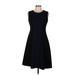 Tommy Hilfiger Casual Dress - Midi: Black Solid Dresses - Women's Size 8