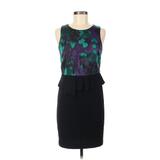 INC International Concepts Casual Dress - DropWaist Crew Neck Sleeveless: Black Floral Motif Dresses - Women's Size 6 Petite