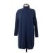 Banana Republic Casual Dress - Sweater Dress: Blue Dresses - Women's Size Medium Petite