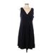 Lands' End Casual Dress - A-Line: Black Solid Dresses - Women's Size Large