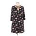 Nine Britton Casual Dress: Black Floral Motif Dresses - Women's Size Medium