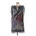 Vince Camuto Casual Dress: Blue Batik Dresses - Women's Size 10