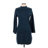 Bardot Casual Dress - Sweater Dress Turtleneck Long Sleeve: Teal Dresses - Women's Size 8