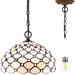 Fleur De Lis Living Tiffany Pendant Lighting For Kitchen Island Fixture 12" Amber Stained Glass Crystal Pearl Bead Shade Industrial Boho Pendant Lamp Rustic Farmhouse Cha Glass | Wayfair