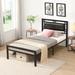 Modern Black Twin Size Metal Bed Frame - Stylish and Sturdy Design for Bedroom Comfort