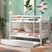 Twin Over Twin Bunk Beds with Trundle - Solid Wood Frame, Convertible Design, Kids' Bedroom Furniture