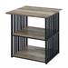 Zudora Nightstand, Antique Oak & Black Finish