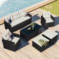 Red Barrel Studio® 6 Piece Outdoor Patio PE Wicker Set | Wayfair 19F5446F02684A6283D69466CB692F3B