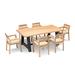 Birch Lane™ Ivo Rectangular 78.75" Long Teak Outdoor Dining Set Wood/Teak in Black/Brown/White | 78.75 W x 39.5 D in | Wayfair