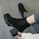 2024 stivali Chelsea in pelle scamosciata Chunky caviglia donna tacchi alti scarpe moda nuova