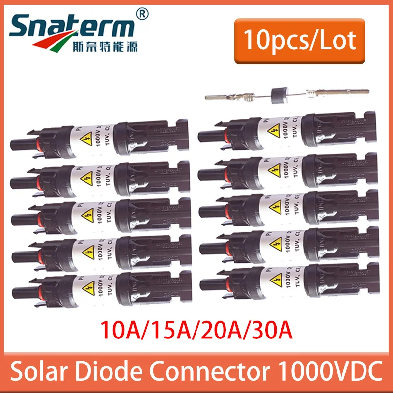 5/10 Stück 10A 15A 20A 30A Diodenverbindung in bester Qualität Blockierdiode zum Anschluss von Solarmodulen in parallelen Solardiodenanschlüssen Image