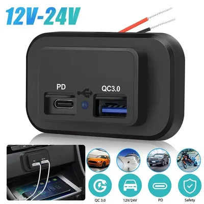 Auto-Schnellladebuchse, Wohnmobil, Dual-USB-Anschlüsse, Ladebuchse, 12 V/24 V, 3,1 A, Fahrzeuge, Auto, Motor, Marine, Boote, Wohnmobil, Ladegerät, Modifikation