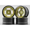 4 pz 1/10 Touring & Drift Wheel Rim Classic4G (Pittura Oro) 6mm offset misura per 1:10 Touring &