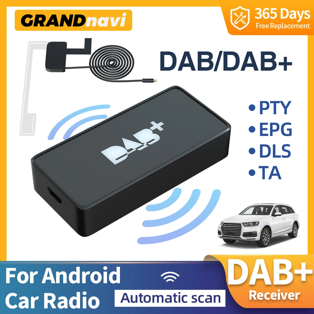 Grandnavi Car DAB+ Radio Digital Box DAB+ Ricevitore Antenna Antenna Interfaccia USB Portatile per Autoradio Android Stereo