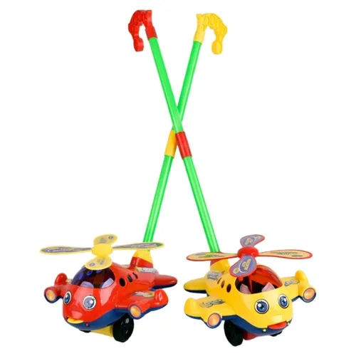 Kunststoff-Flugzeug-Baby-Lauflernspielzeug Kleinkindspielzeug mit rollenden Propellern und