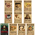 Bounty-One Piece Anime Figure Luffy Vintage Wanted Legending Posters Décoration murale de chambre