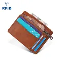 RFID décennie king Slim Front Pocket Ultra Thin Wallets for Men Genuine Leather ID Credit Card