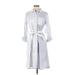 Croft & Barrow Casual Dress - Shirtdress: White Dresses - New - Women's Size Small