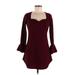 Nema Avenue Casual Dress Sweetheart Long sleeves: Burgundy Dresses - Women's Size Medium