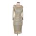 INC International Concepts Cocktail Dress: Gold Brocade Dresses - Women's Size 6