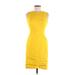 Calvin Klein Casual Dress - Sheath: Yellow Dresses - Women's Size 2