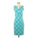 Charter Club Casual Dress - Sheath: Teal Paisley Dresses - Women's Size X-Small