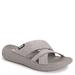 MUK LUKS Sassy Cross-Over Sandal - Womens 7 Grey Sandal Medium