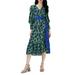 Blade Floral Long Sleeve Midi Dress - Green - Diane von Furstenberg Dresses