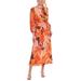 Jungle Panther Cutout Maxi Dress - Orange - Farm Rio Dresses