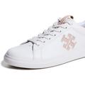 Tory Burch Women's Double T Howell Court Sneakers - Titanium White/Shell Pink - White