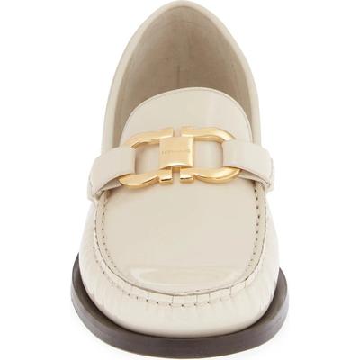 Salvadore Ferragamo Women's Maryan Bit Patent Leather Loafer - White