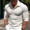 Homme POLO Tee Shirt Golf Casual Des sports Revers manche longue Mode basique Bloc de couleur Sexy Printemps Automne Standard Vin Noir Blanche bleu marine POLO