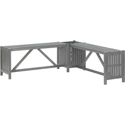Vidaxl - Garten-Eckbank mit Pflanzkübel 117 cm Massivholz Akazie Grau Image