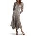 Sequin Tapestry Long Sleeve Cocktail Dress
