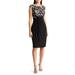 Embroidered Bodice Faux Wrap Dress